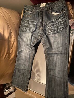 Relaxed Fit Men's Jeans in Dark Blue Denim